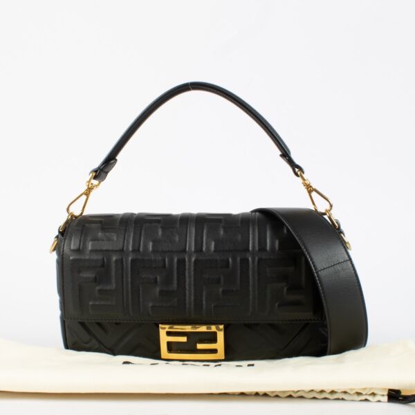 Fendi Black FF Baguette Bag