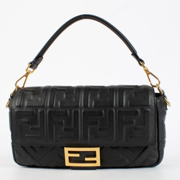 Authentic preloved Fendi Black FF Baguette Bag on Labellov.com