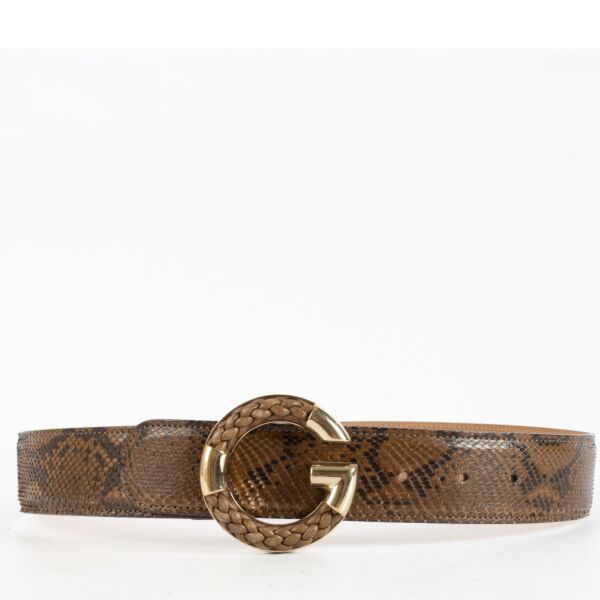 Gucci Brown Python Belt - Size 80