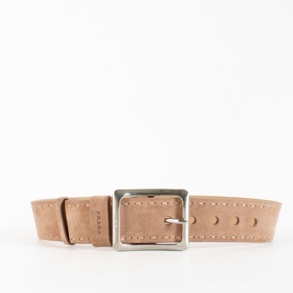 Prada Dusty Pink Suede Belt - Size 85