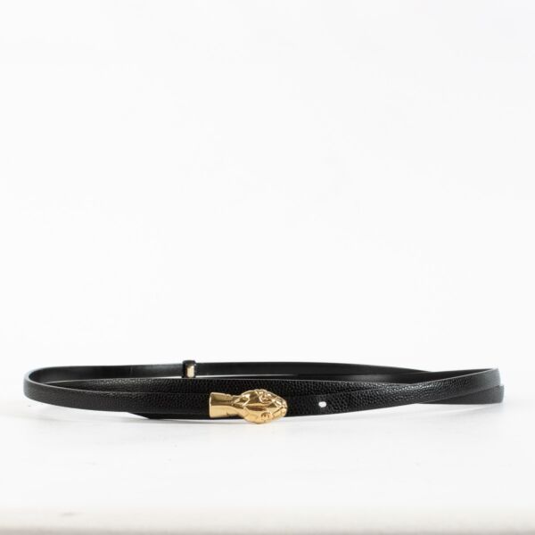 Authentic Preloved Saint Laurent Black Thin Serpent Belt - Size 80 on Labellov.com