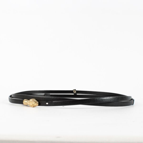 Saint Laurent Black Thin Serpent Belt - Size 80 