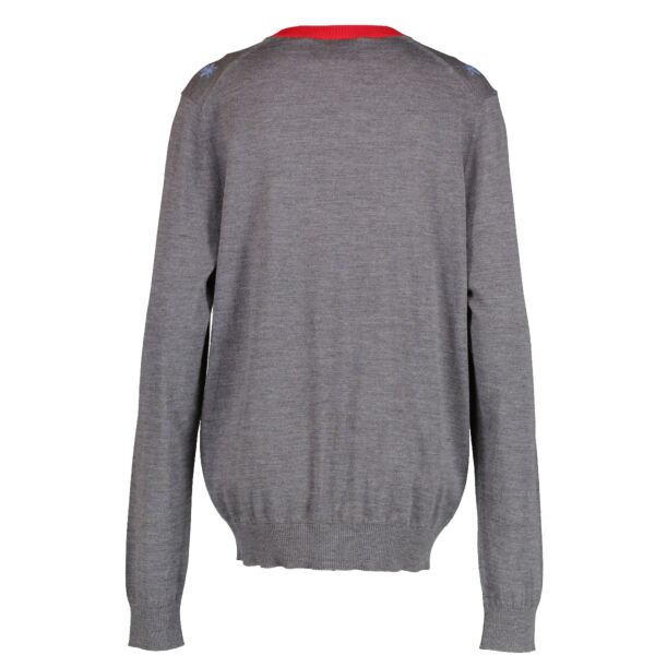Gucci Bee/Star Grey Wool Sweater - Size L