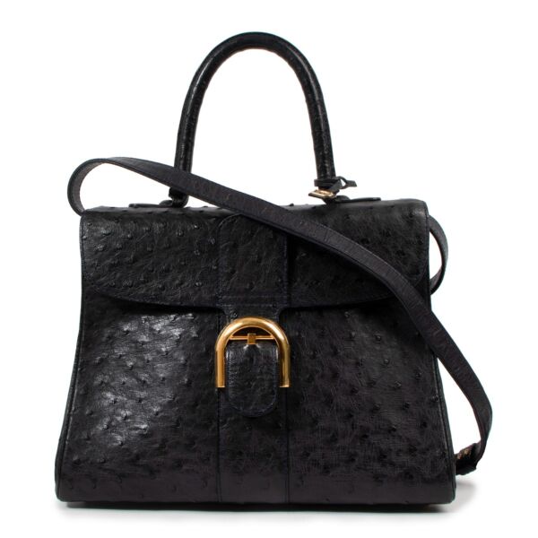Delvaux Brillant MM Indigo Blue Ostrich