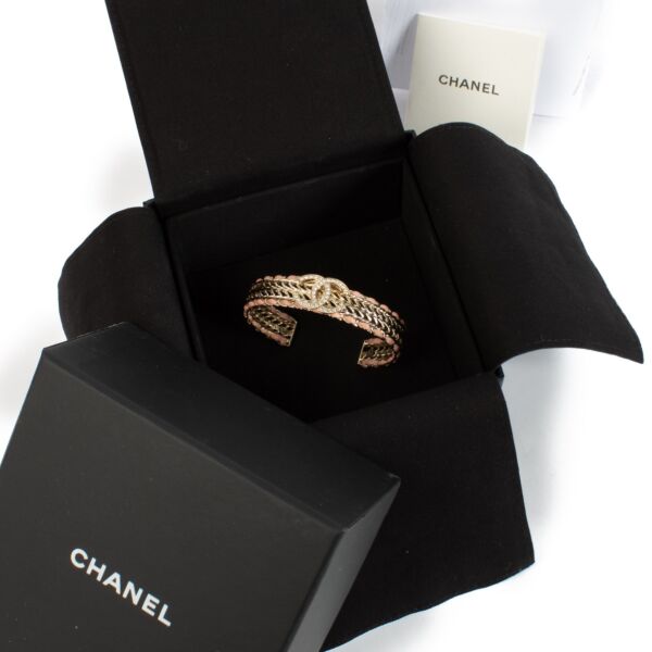 Chanel 22S Gold CC Bangle Bracelet 