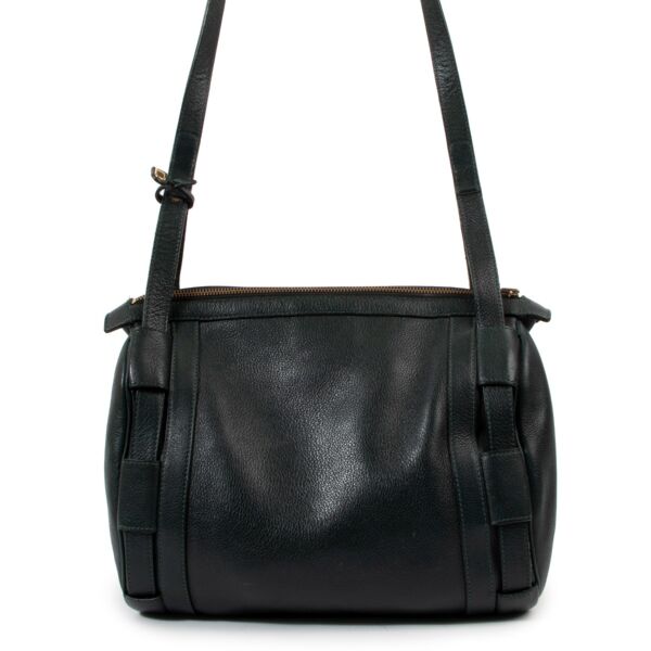 Buy a vintage original Delvaux Leather Green Crossbody Bag in good condition at Labellov Antwerp.