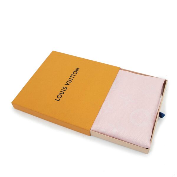 Louis Vuitton Pink Silk Monogram Shine Tuch Scarf