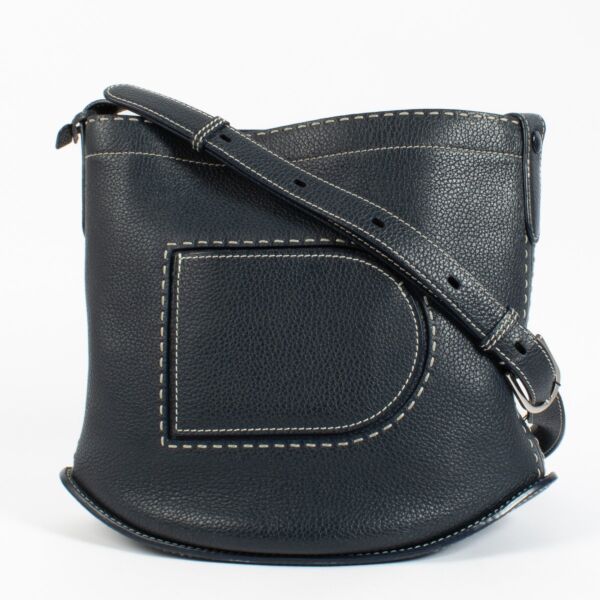 Delvaux Navy Pin Daily Surpiqué Bag
