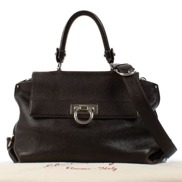 Salvatore Ferragamo Brown Leather Sofia Bag