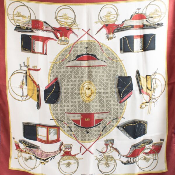 Hermés Carré 90 Les Voitures A Transformation Silk Scarf