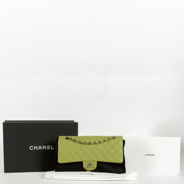 Chanel 22K Light Green Caviar Medium Classic 11.12 Bag