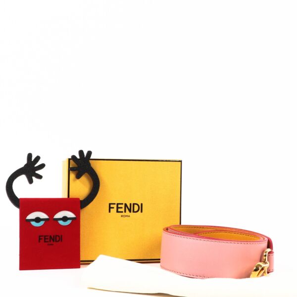 Fendi Pink Leather Bag Strap