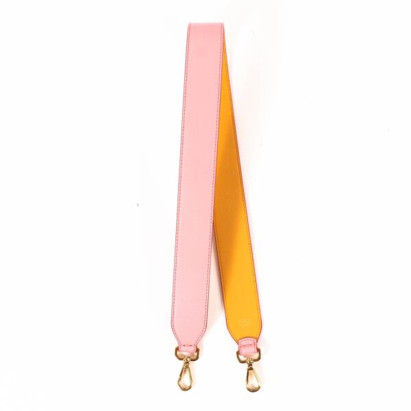 Fendi Pastel Pink/Yellow Leather Bag Strap