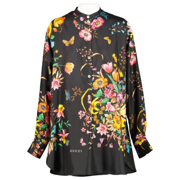 Shop 100% authentic second hand Gucci Black Floral Shirt - Size 38 on Labellov.com