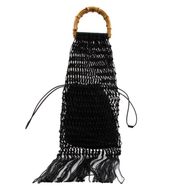 Jil Sander Bamboo Handle Macramé Fringe Bag