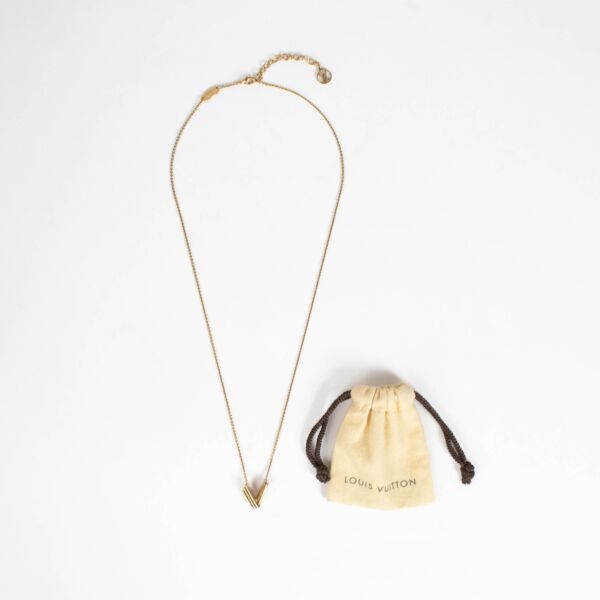 Louis Vuitton Gold Tone Metal LV & Me V Necklace