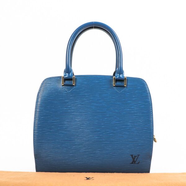 Louis Vuitton Pont Neuf Blue Epi Leather Handbag 