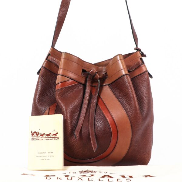 Delvaux Brown Leather Vintage Crossbody Bag