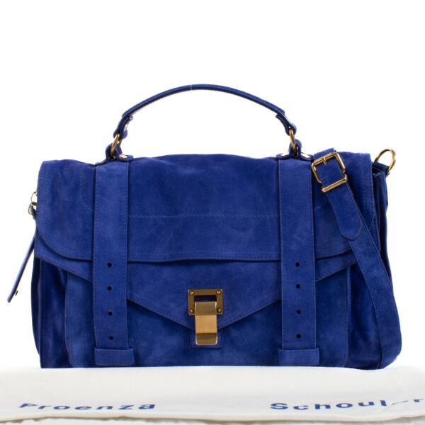 Proenza Schouler Blue Suede PS1 Satchel Bag
