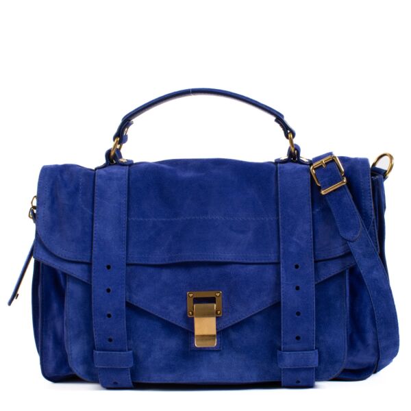 Proenza Schouler Blue Suede PS1 Satchel Bag