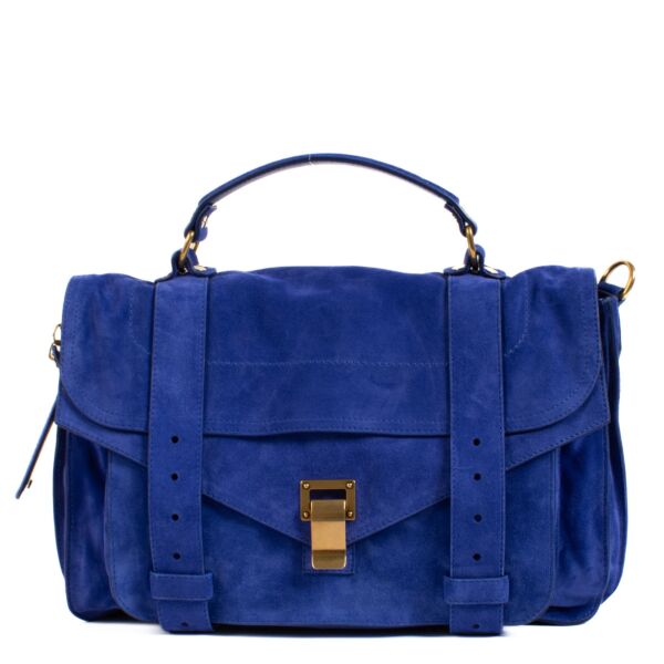Proenza Schouler Blue Suede PS1 Satchel Bag for the best price at Labellov