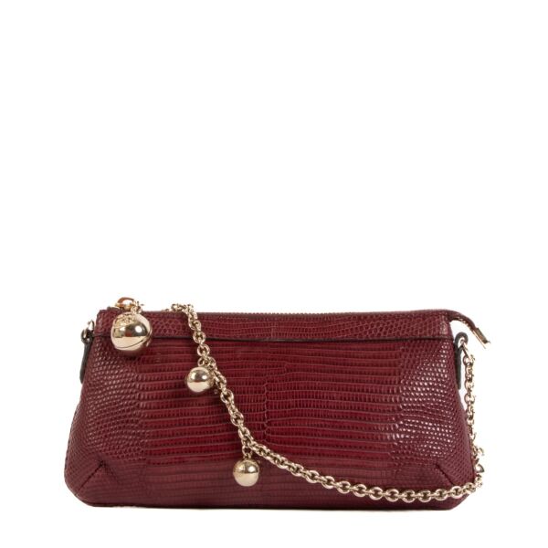 authentic second hand Gucci Burgundy Lizard Clutch on Labellov.com