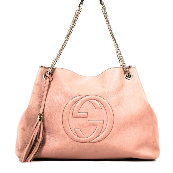 Gucci Pink Soho Large Leather Chain Shoulder Bag