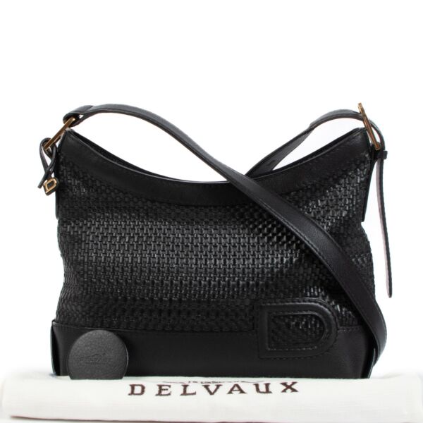 Delvaux Black Toile De Cuir Panier Grand Place Bag