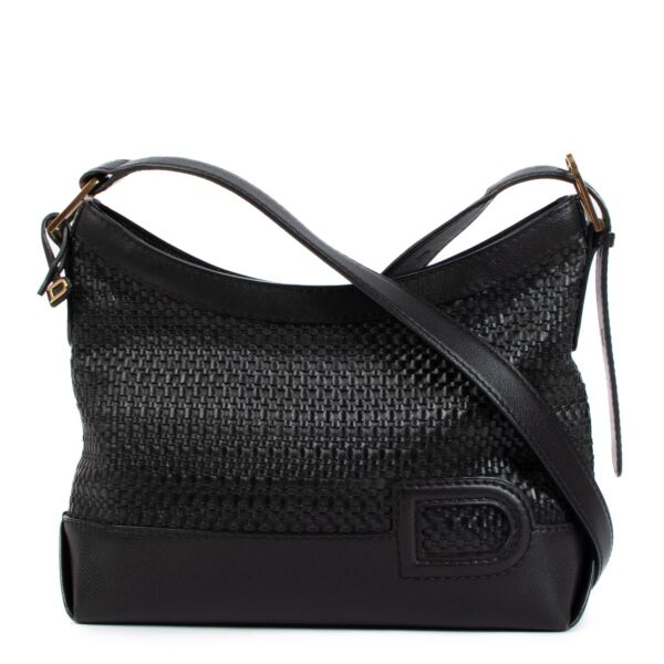 Delvaux Black Toile De Cuir Panier Grand Place Bag