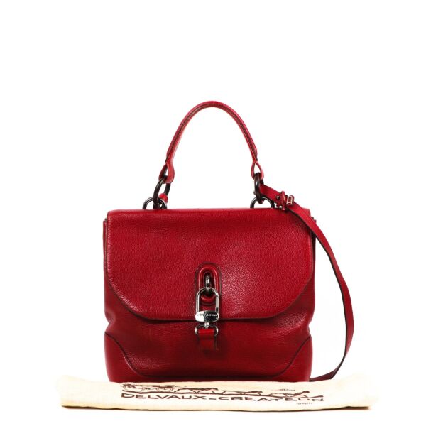 Delvaux Red Leather Vintage Shoulder Bag