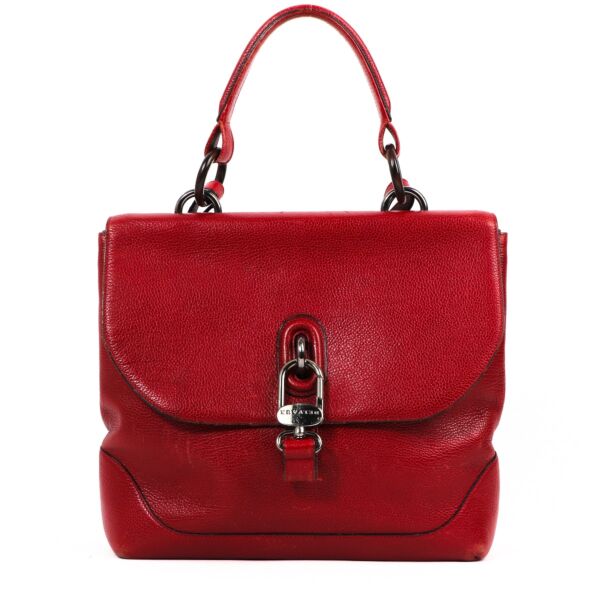 Delvaux Red Leather Vintage Shoulder Bag