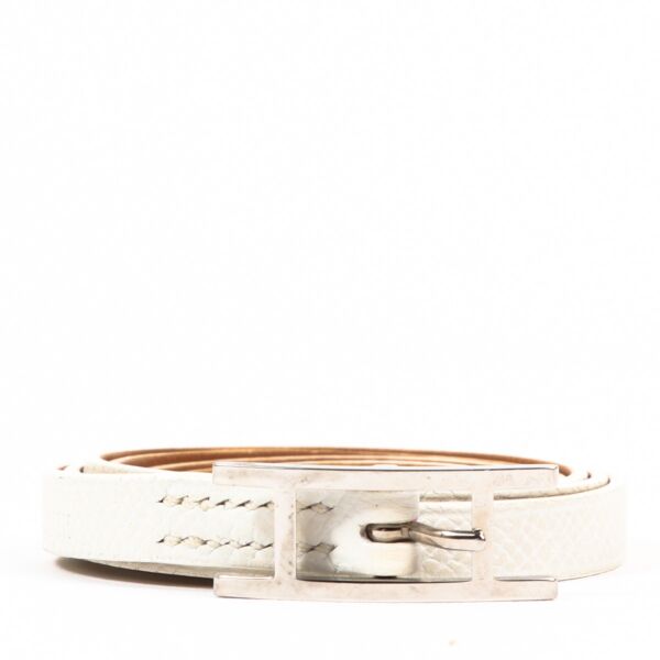 Buy an authentic second-hand Hermès White Leather Tour Bracelet in very good condition at Labellov in Antwerp.