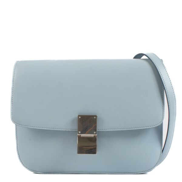 Celine Baby Blue Shiny Calfskin Classic Bag