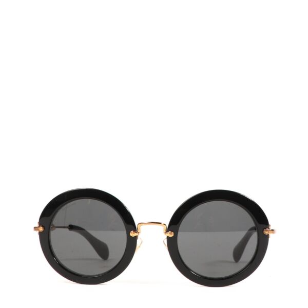 Miu Miu Round Black Sunglasses