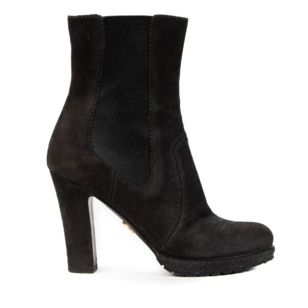 Prada Black Suede Boots - Size 37