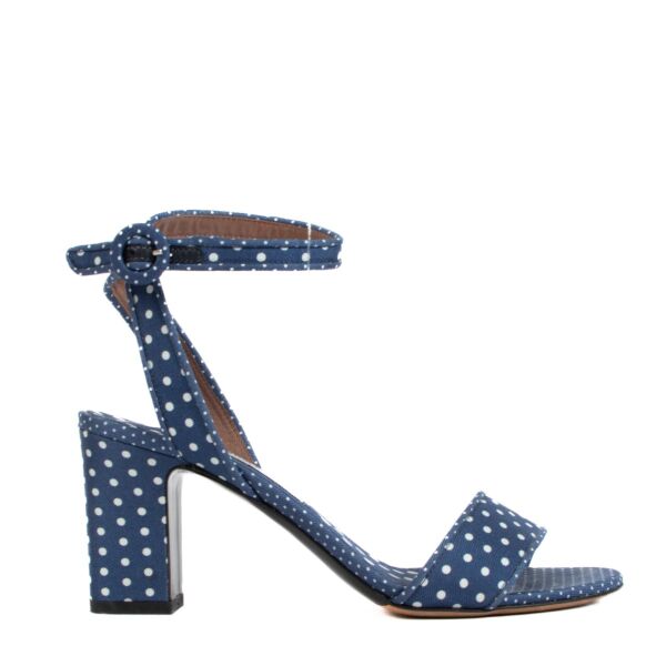 Tabitha Simmons Blue Polka Dots Sandals - size 37