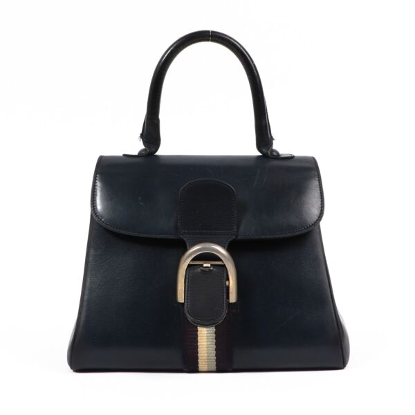 Delvaux 1960s Vintage Brillant PM Navy Blue Box Calf