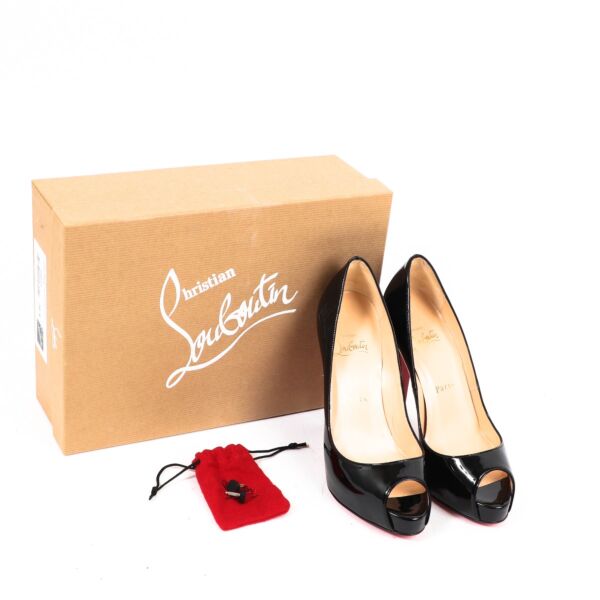 Christian Louboutin Black Patent Very Privé 120 Pumps - Size 36,5