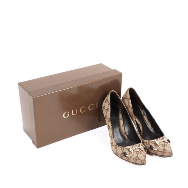 Gucci GG Canvas Lifford Pumps - Size 37