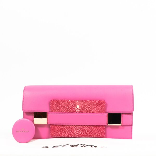 Delvaux Madame Flamingo Polo & Galuchat Pochette Clutch