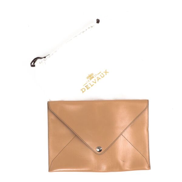 Delvaux Dark Beige Envelop Clutch