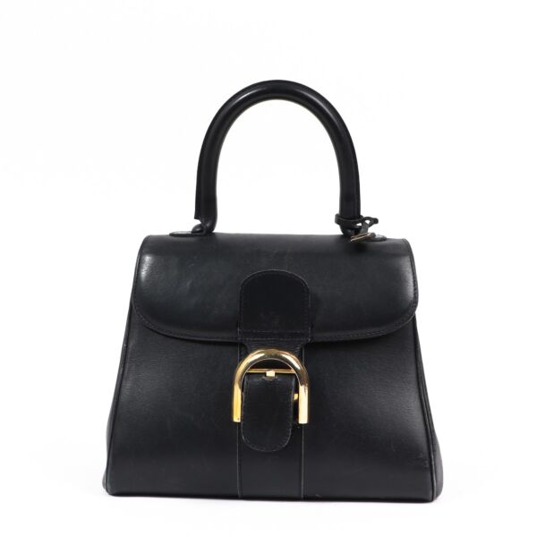 Buy an authentic Delvaux Midnight Blue Calfskin Brillant PM Top Handle Bag in very good condition at Labellov in Antwerp.
