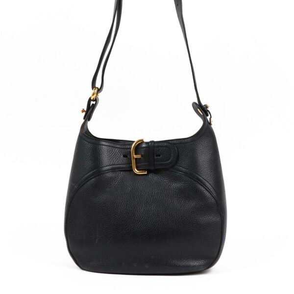 Buy an authentic second-hand Delvaux Midnight Blue Grained Leather Souverain Shoulder Bag in good condition at Labellov in Antwerp.