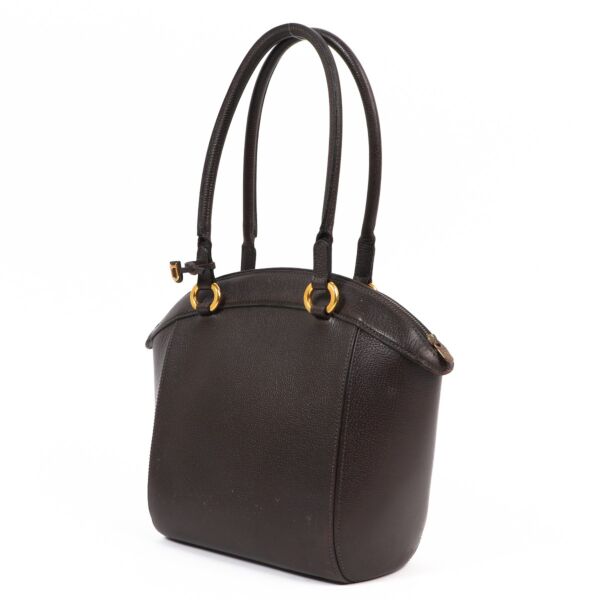 Delvaux Brown Leather Charme Top Handle Bag