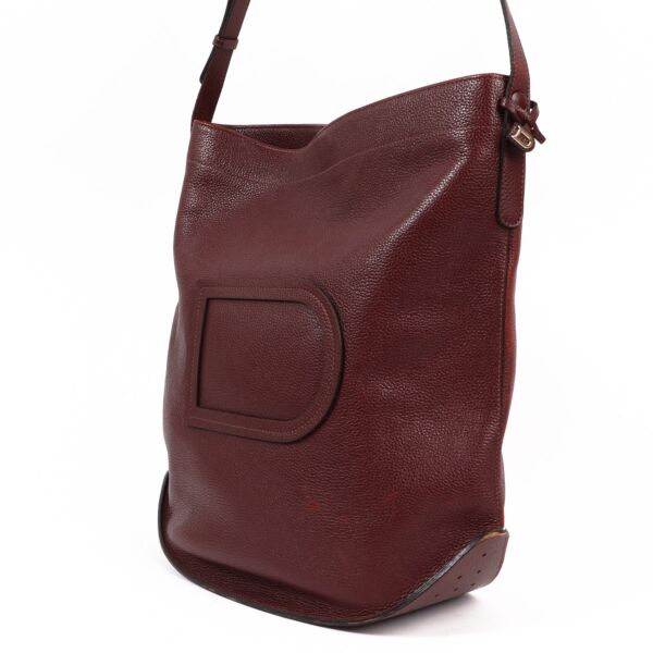 Delvaux Burgundy Leather Pin Vintage Shoulder Bag
