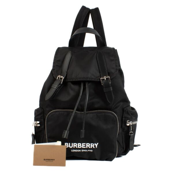 Burberry Black Econyl Logo Rucksack Backpack