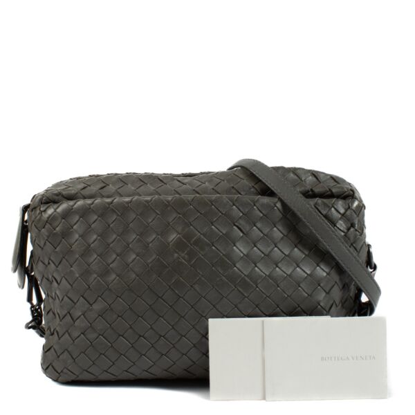 Bottega Veneta Taupe Intrecciato Crossbody Bag