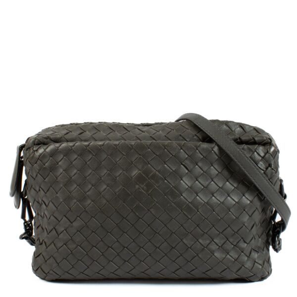 Bottega Veneta Taupe Intrecciato Crossbody Bag