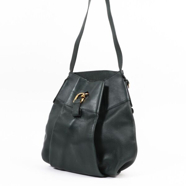 Delvaux Green Leather Faust Shoulder Bag