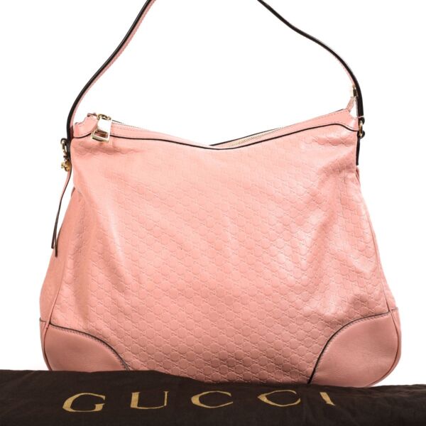 Gucci Pink Microguccissima Large Bree Shoulder Bag